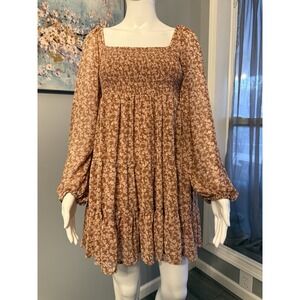 Altar'd State Babydoll Spring/Summer Dress Large Festival Floral Boho Girly Chic